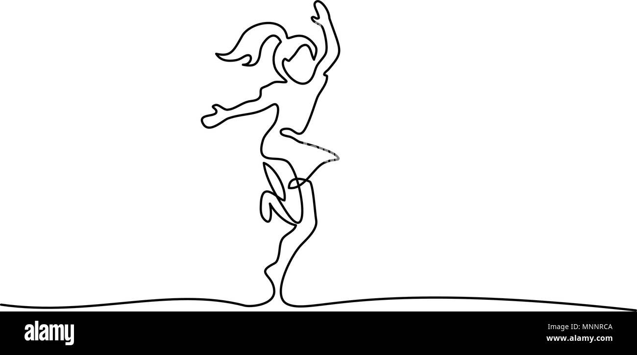 Glückliches Mädchen tanzen und springen Stock Vektor