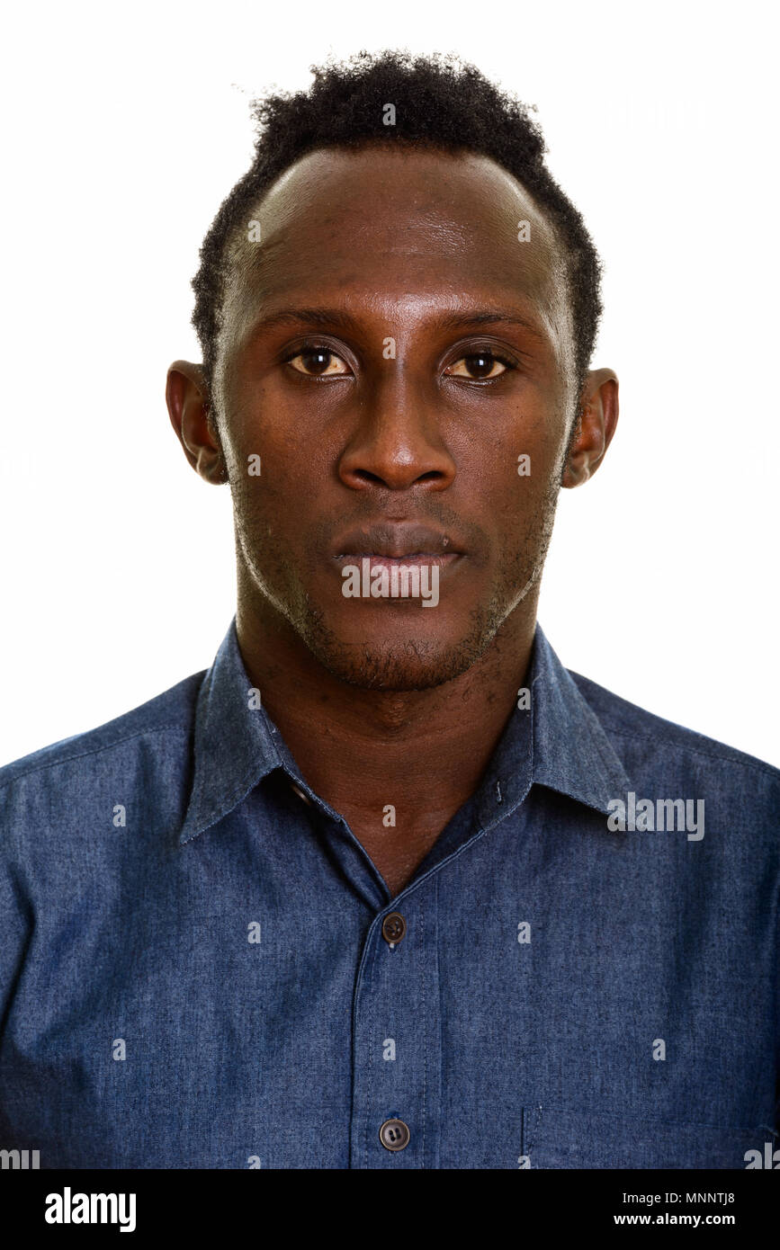 Gesicht der jungen schwarzen afrikanischen Mann Stockfoto