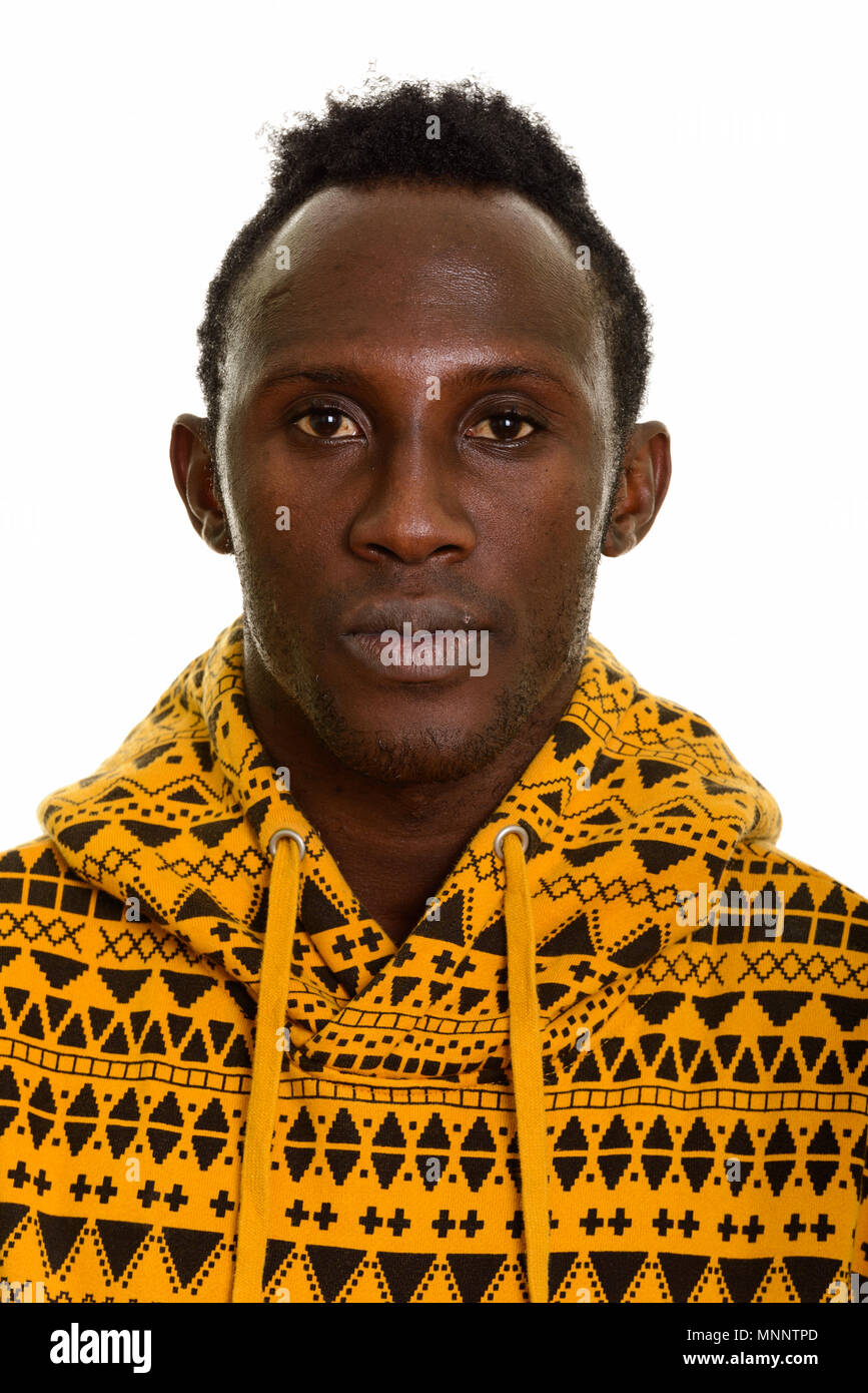 Gesicht der jungen schwarzen afrikanischen Mann Stockfoto