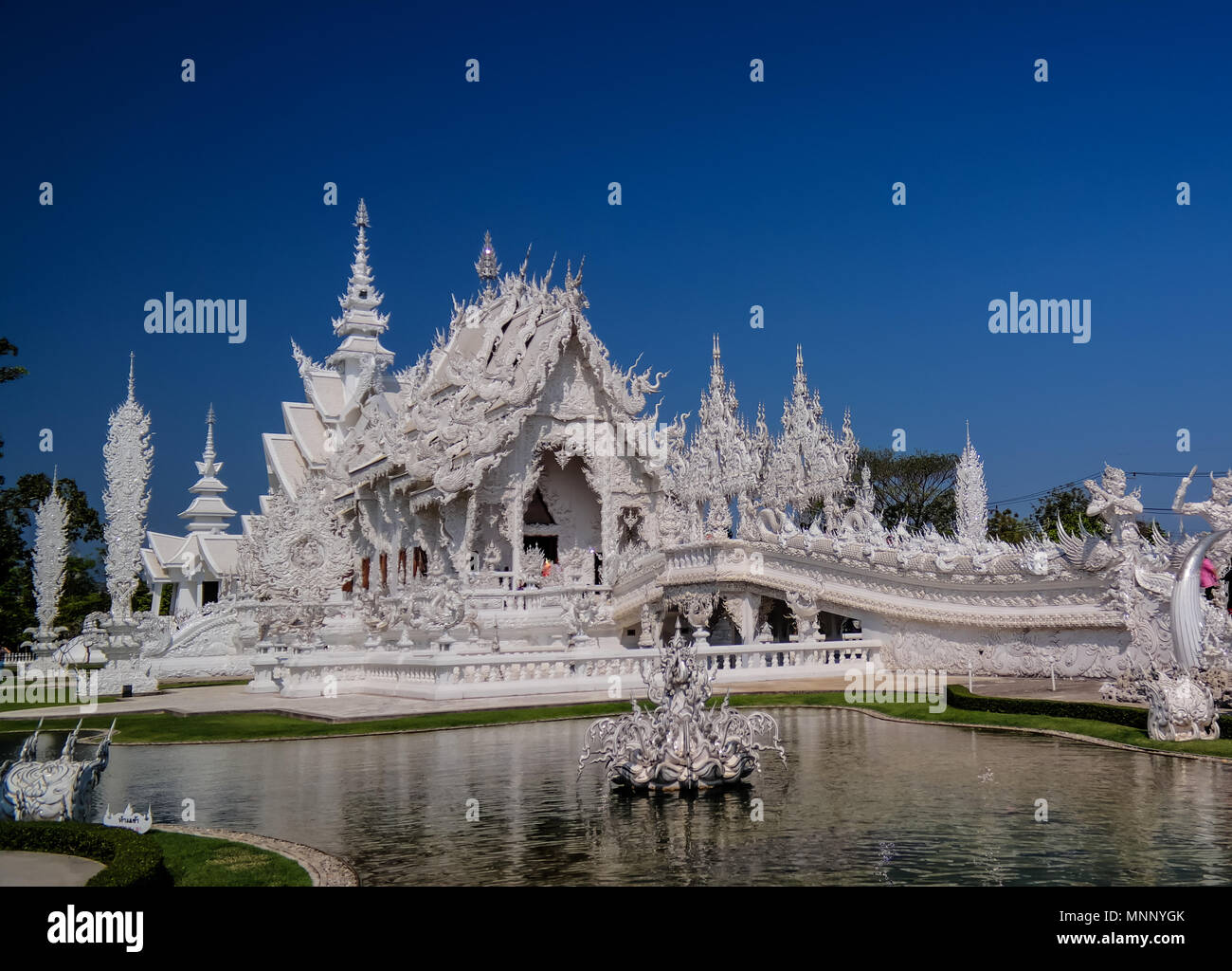 Wat Rong Khun Aka White Tempel - 21-02-2016 Chiang Rai Thailand Stockfoto