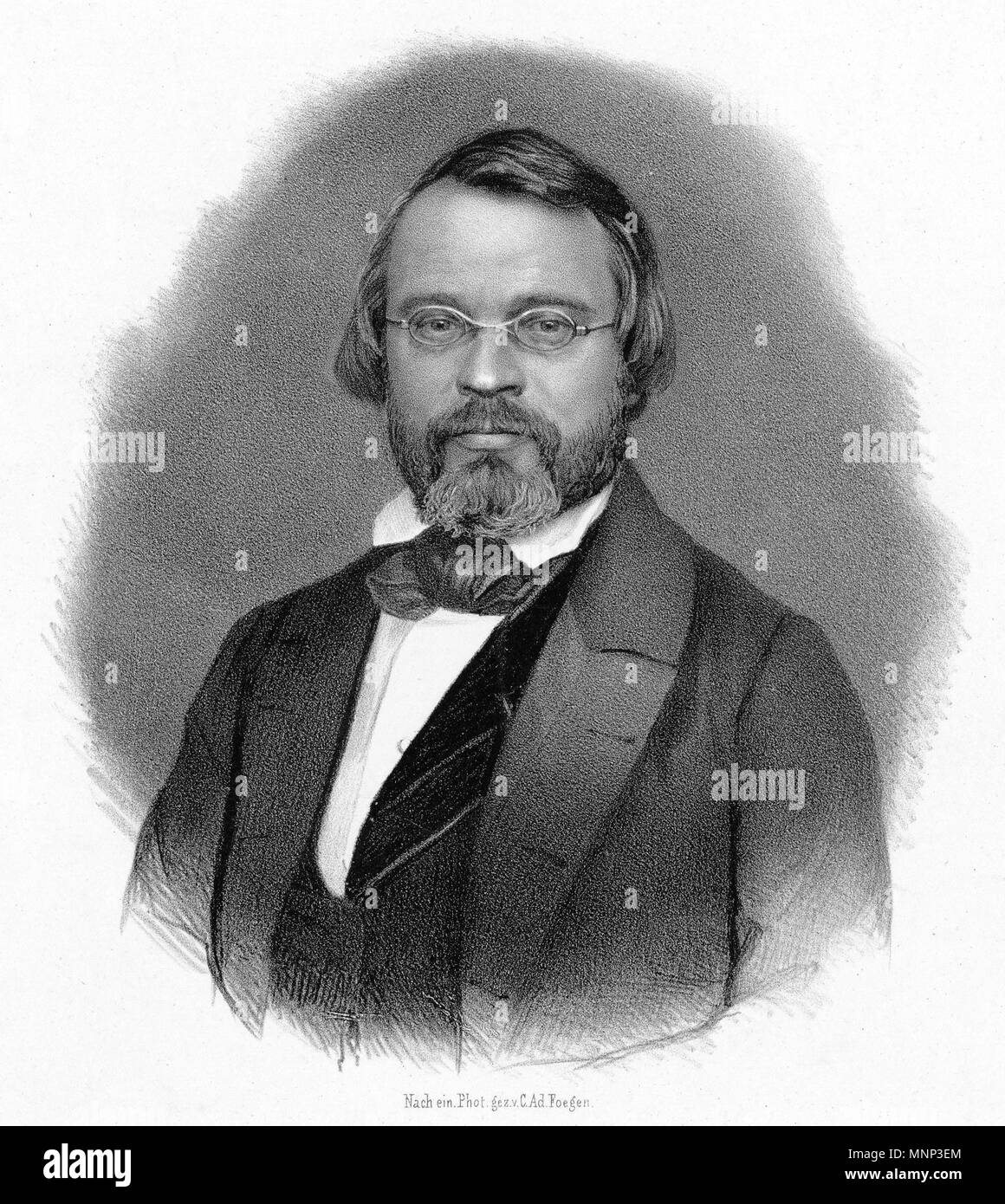 . Otto Jahn// ein. Phot.gez.v.C. Ad. Foegen. 1857. C Ad. Foegen 949 Otto Jahn 1857 Stockfoto
