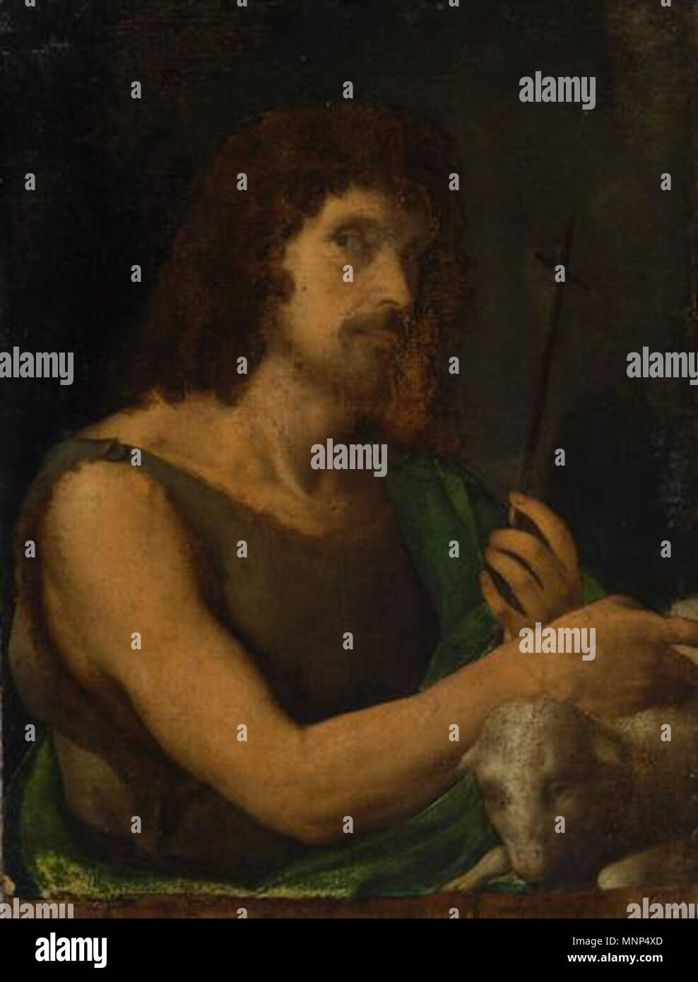 Deutsch: Johannes der Täufer ca. 1527/1528. 955 Palma il Vecchio 012 Stockfoto