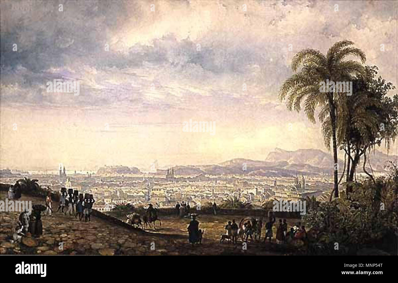 Landschaft der Stadt von Rio de Janeiro, von der Conceição Hügel gesehen.  1817. Thomas Ender (1793-1875) österreichischer Maler und Landschaft Maler  Geburtsdatum / Tod 3. November 1793 28. September 1875 Ort