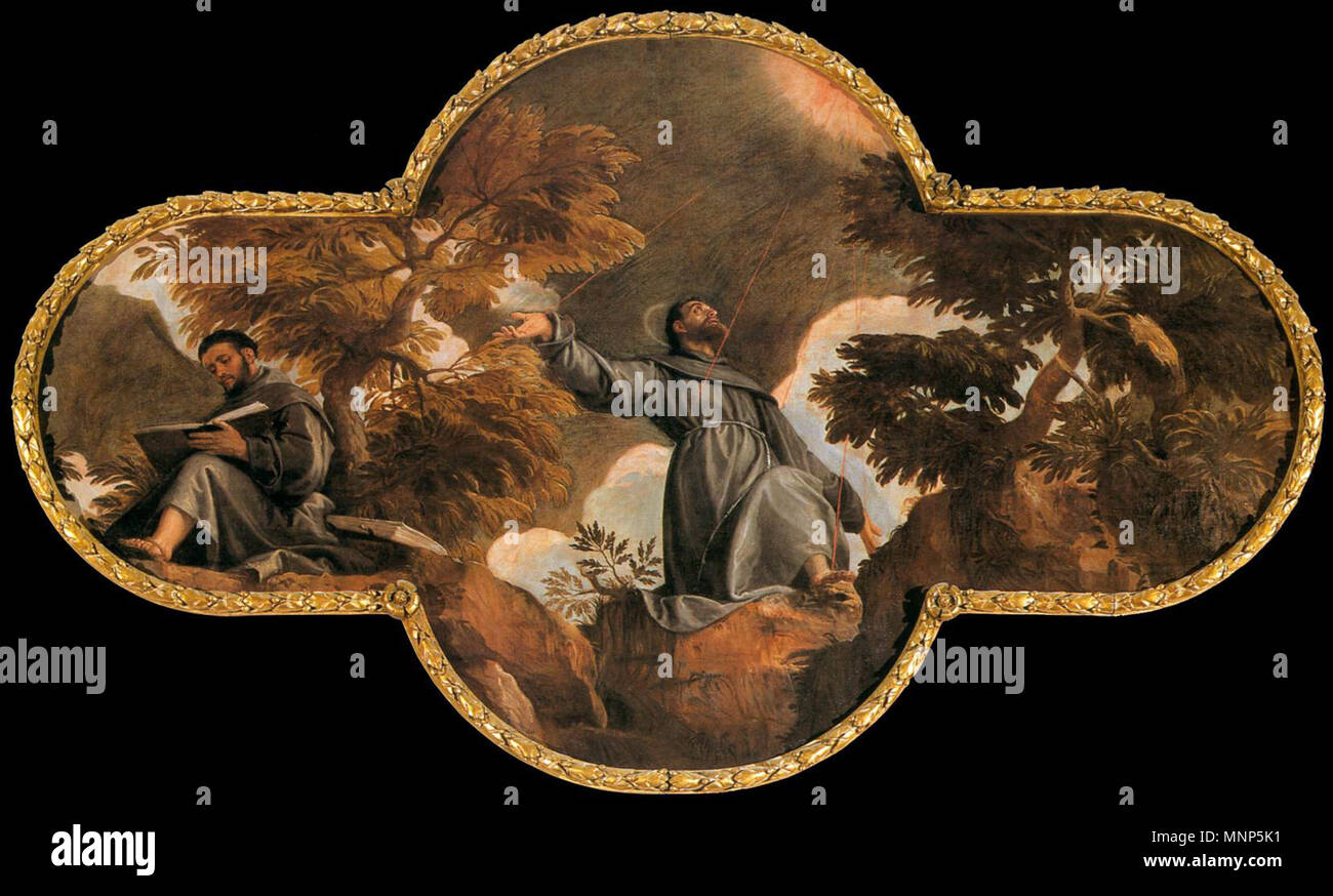Der hl. Franziskus in Ekstase circa 1582. 958 Paolo Veronese - Hl. Franziskus in Ekstase - WGA 24844 Stockfoto