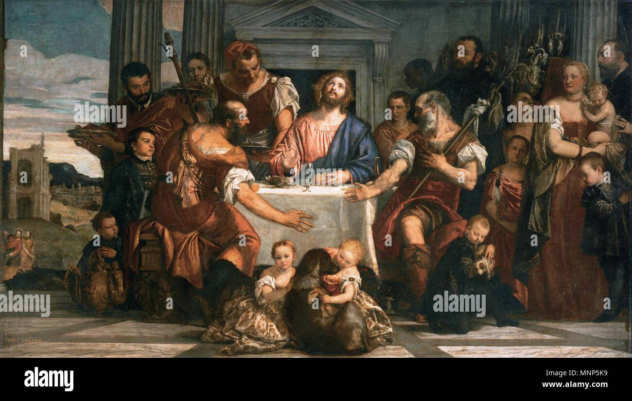 Abendmahl in Emmaus circa 1560. 958 Paolo Veronese - Abendmahl in Emmaus - WGA 24854 Stockfoto