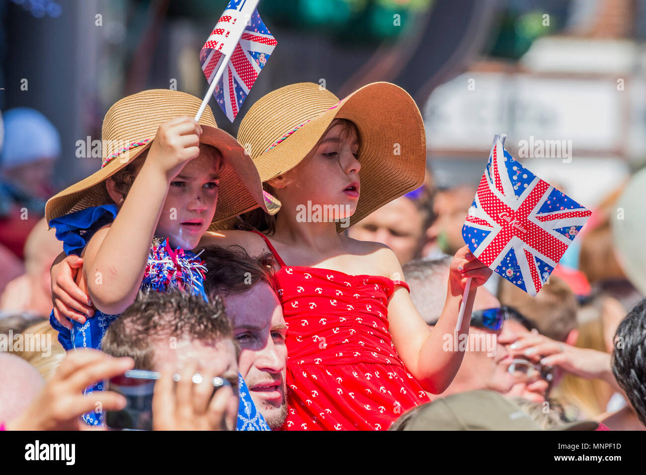 Die königliche Hochzeit des Prinzen Henry (Harry) von Wales und Frau Meghan Markle in Windsor. Sie werden den Herzog und die Herzogin von Sussex. Stockfoto