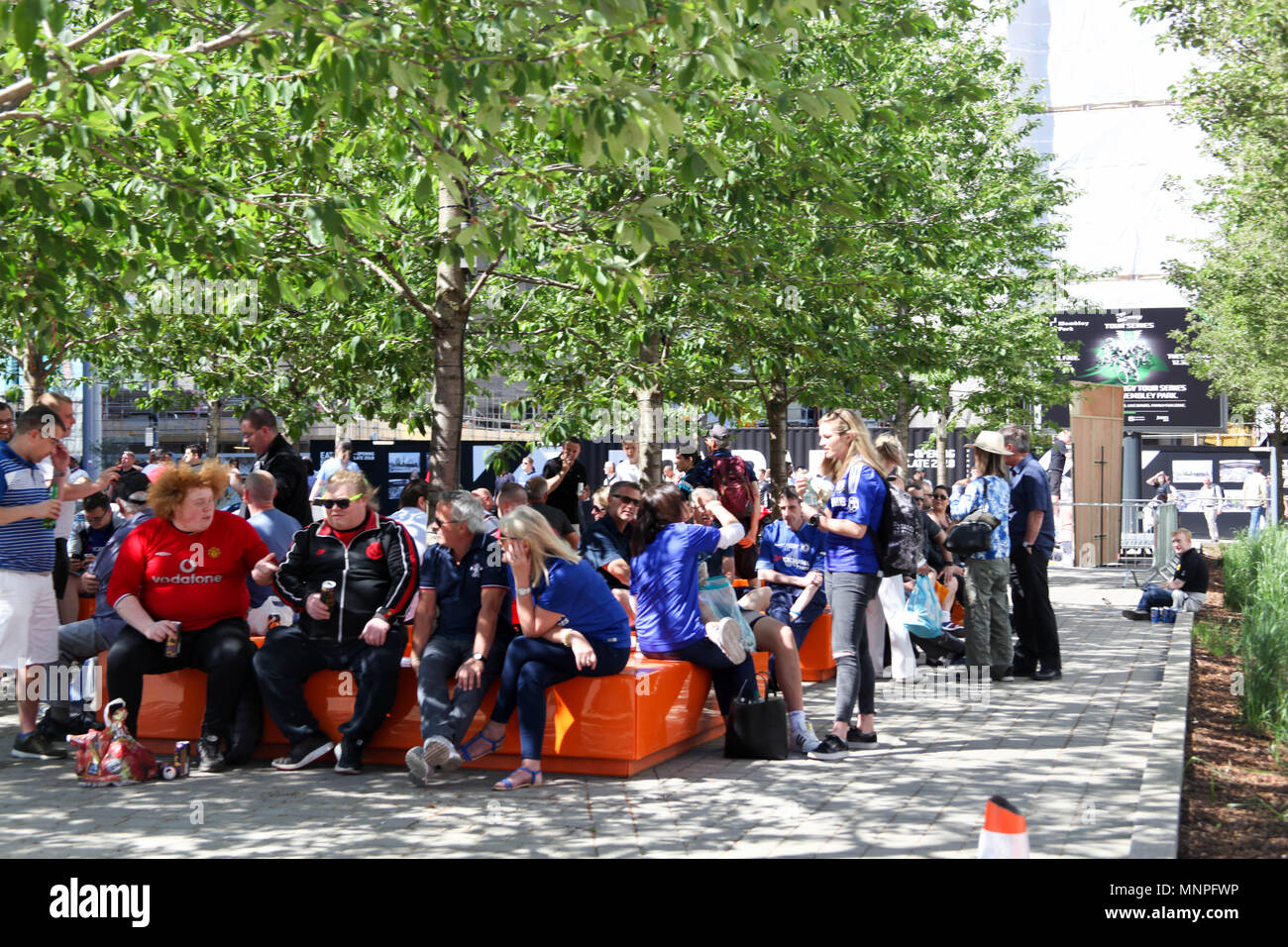 London, Großbritannien. 19. Mai 2018. Fans im Wembley Stadium Credit: Alex Cavendish/Alamy leben Nachrichten Stockfoto