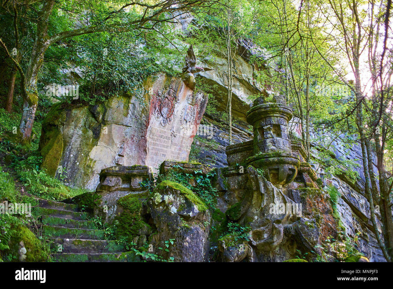 Bleibt der Englischen Friedhof am Monte Urgull. Auf diesem Friedhof liegen die englische Soldaten, die sich in der ersten Wagenliste Krieg gestorben. San Sebastian, Spanien. Stockfoto