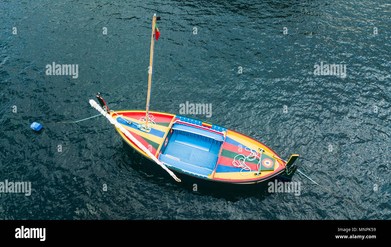 Ein Blick von Oben auf die Fischerboote Stockfoto