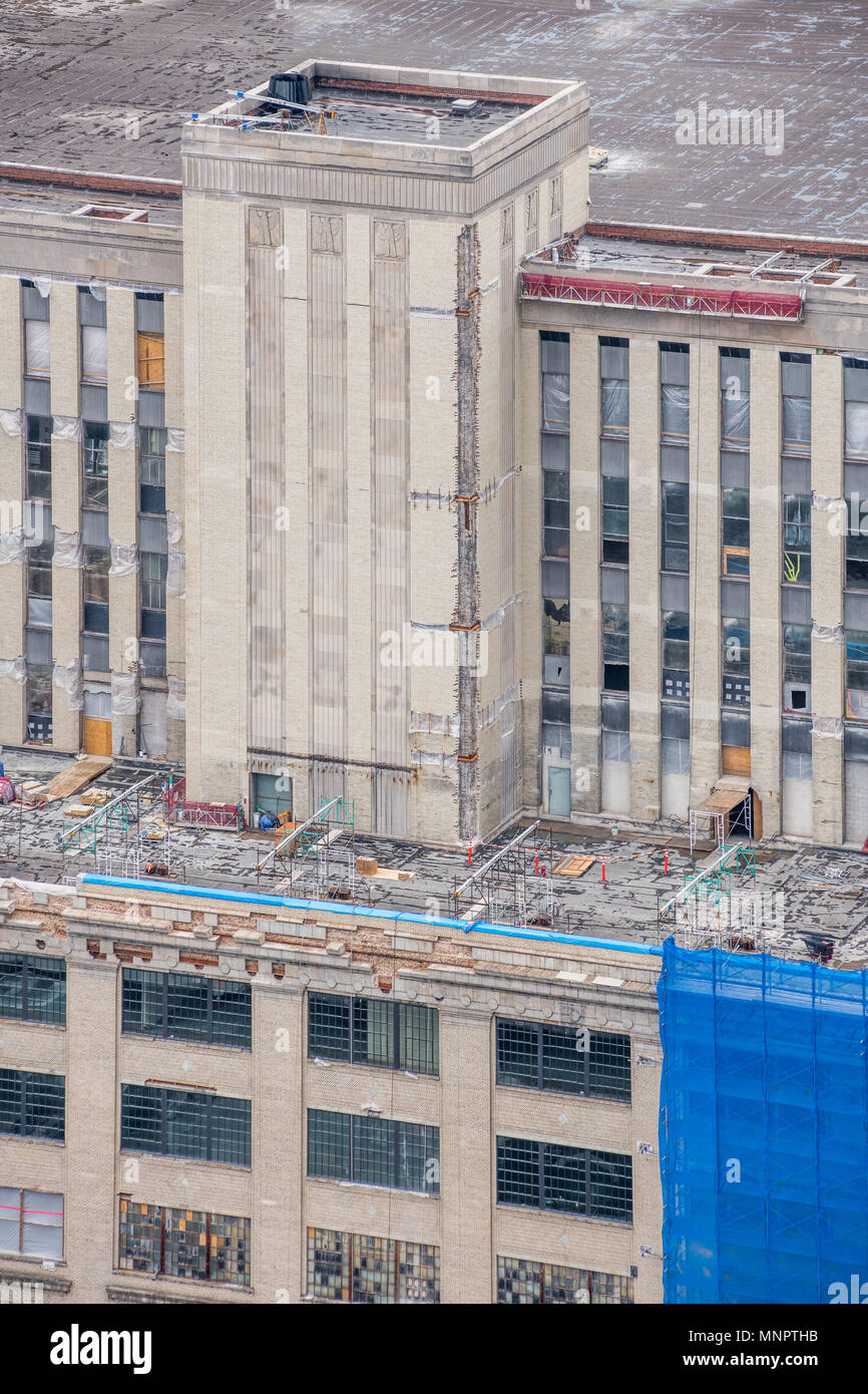 Luftbild der alten Hauptpost Gebäude in der Innenstadt von Chicago Stockfoto