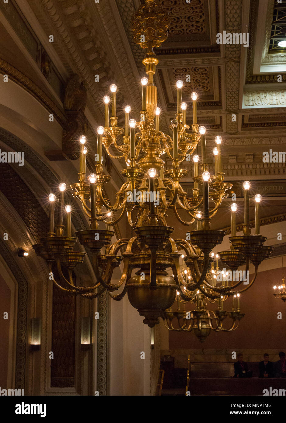 Olympia, Washington/USA - Mai 5, 2018: Washington State House, der sich aus Vertretern der 71 YMCA Jugend Gesetzgebung in der State Capitol Building. Stockfoto