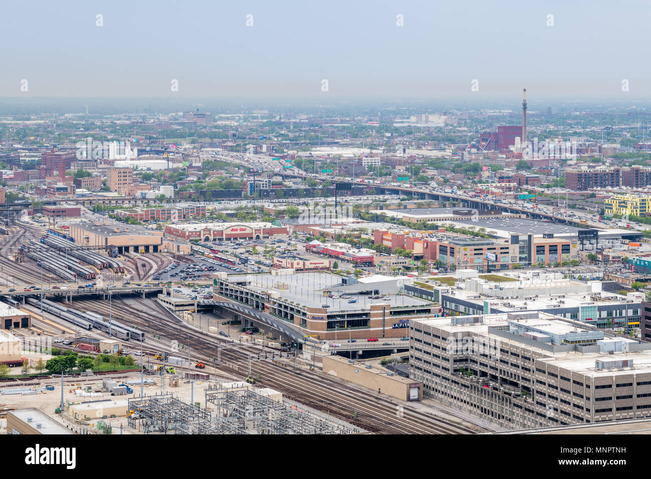 Luftaufnahme von Maxwell Street Stockfoto