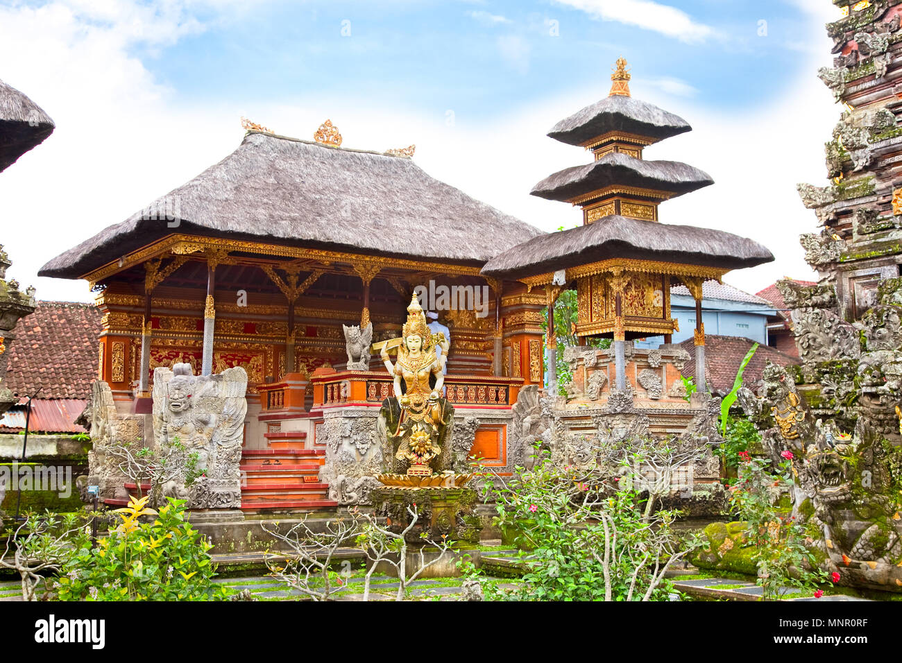 Pura Saraswati Tempel am lovey Dorf Ubud, Bali, Indonesien Stockfoto