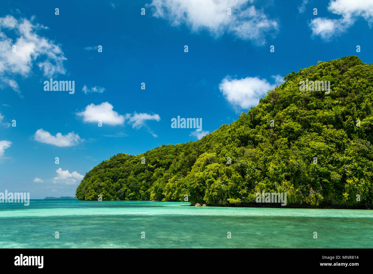 Malerische Lagune von Palau ist durch Hunderte von Kalkstein Inseln gekennzeichnet Stockfoto