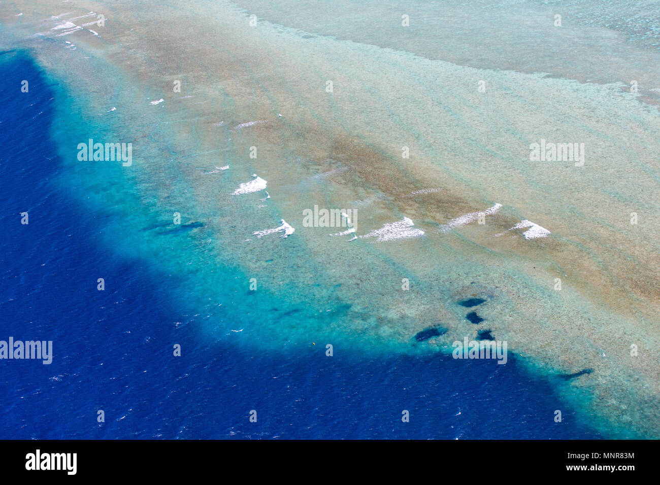 Schönen Blick auf Coral Reef in Palau Inseln von oben Stockfoto