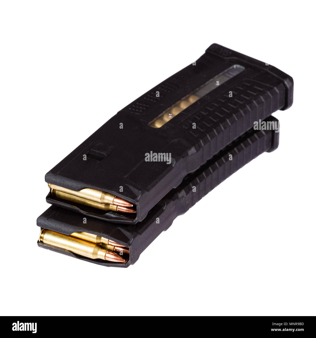 Gun Magazine mit Kugeln. Stockfoto