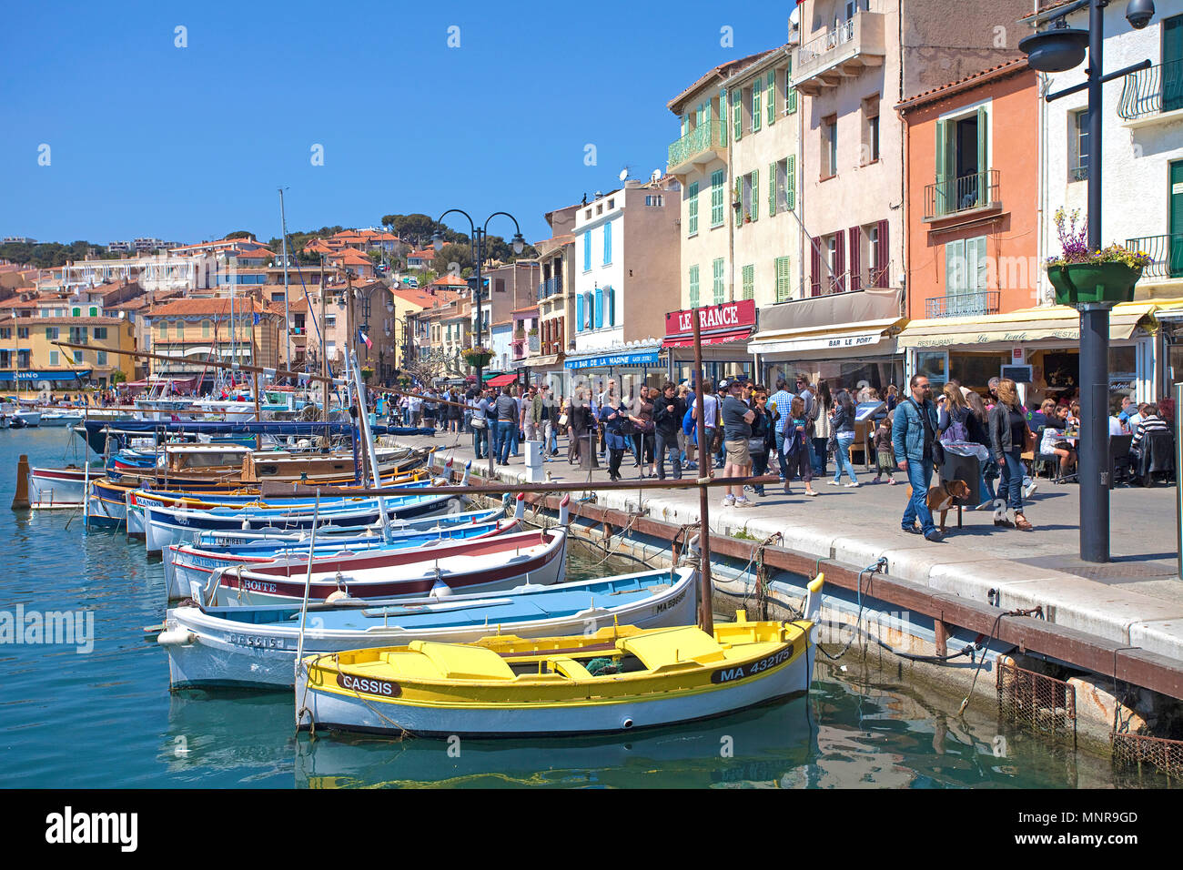 Fischerhafen von Cassis, Bouches-du-Rhône der Region Provence-Alpes-Côte d'Azur, Südfrankreich, Frankreich, Europa Stockfoto