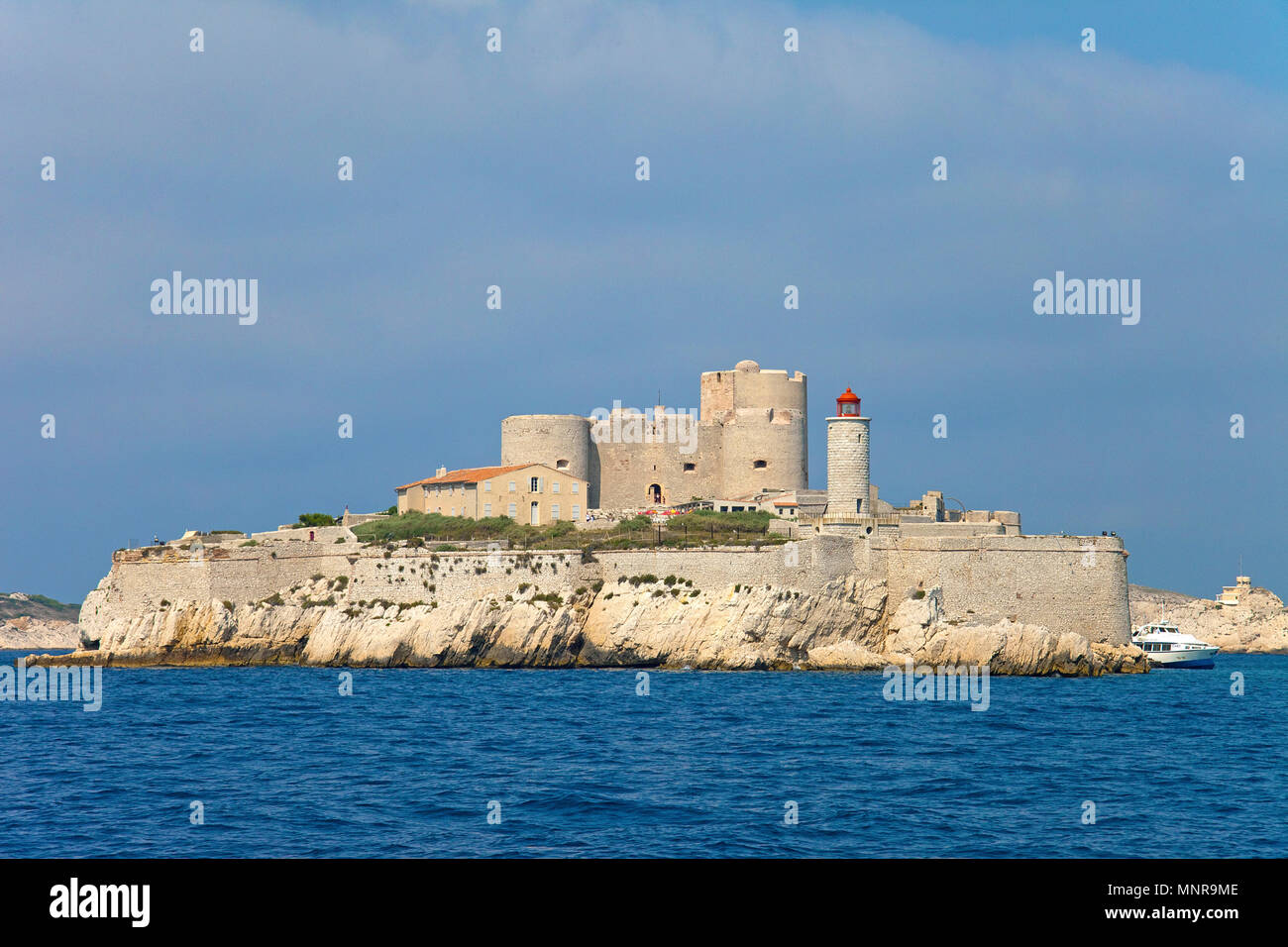 Chateau d'If auf der Île d'If, ehemaliges Gefängnis Insel in der Nähe von Marseille, Bouches-du-Rhône der Region Provence-Alpes-Côte d'Azur, Südfrankreich, Frankreich, Europa Stockfoto