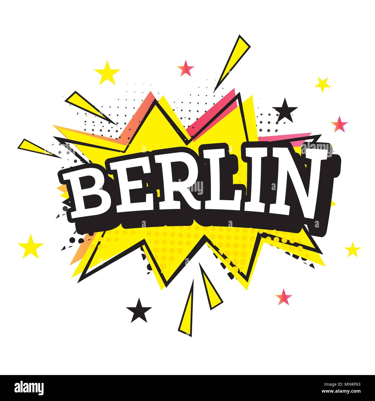 Berliner Comic Text im Pop Art Stil. Vector Illustration. Stock Vektor