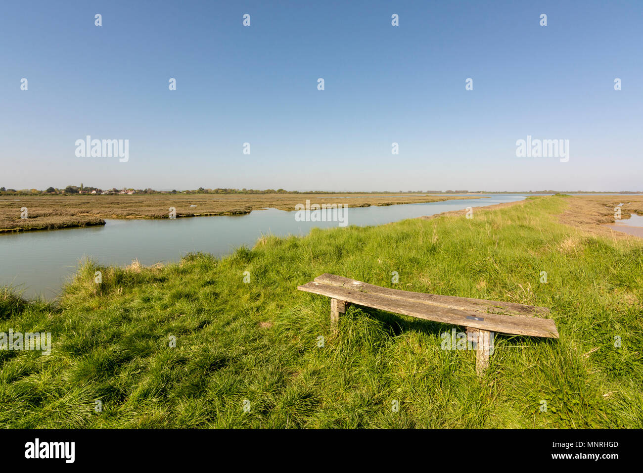 Die Westseite der Pagham Harbour Naturschutzgebiet, West Sussex, UK. Stockfoto