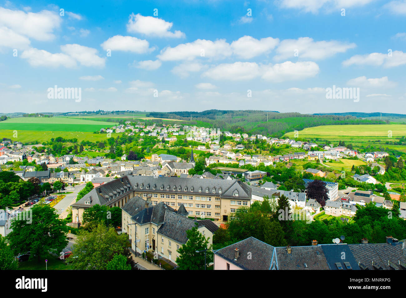 Luftbild des Willst, Luxemburg Stockfoto