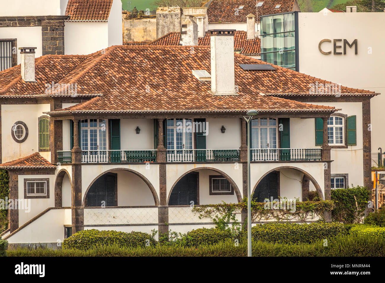 Traditionelles Haus, Ponta Delgada, Sao Miguel, Azoren, Portugal Stockfoto