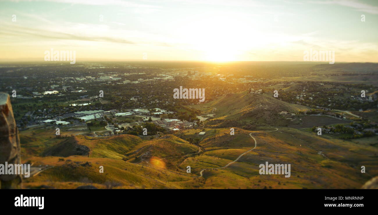 Boise Überblick wie aus Tabelle Rock gesehen Stockfoto