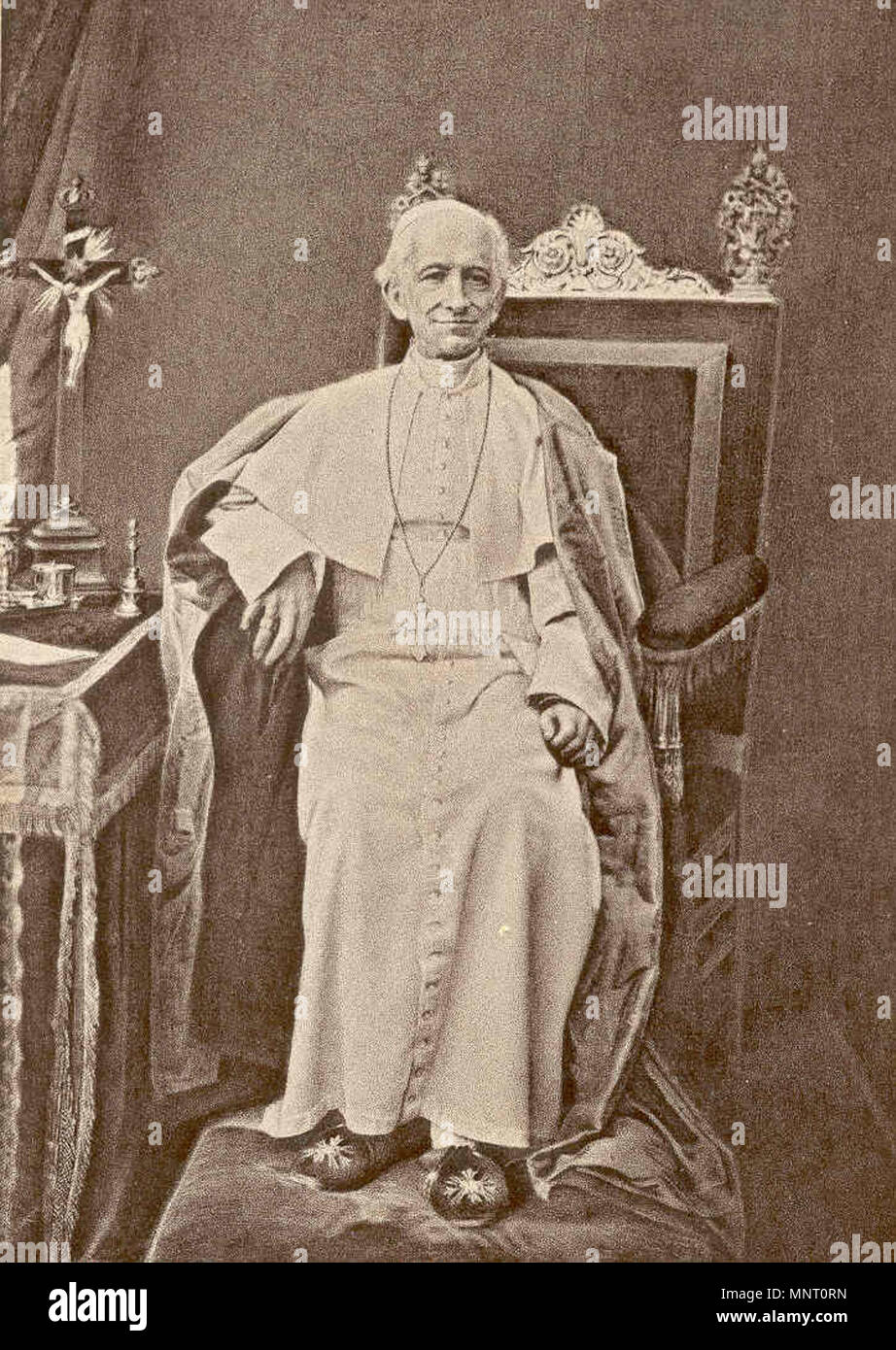 . Englisch: Porträt von Papst Leo XIII. 1880. Karl Benzinger 959 PapaleoXIII Stockfoto