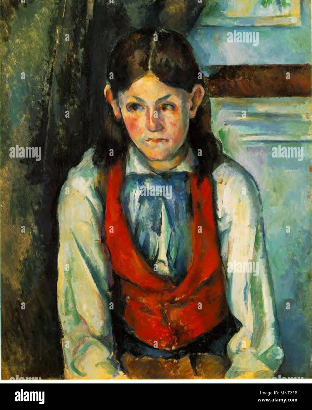 Junge In Einer Roten Weste 1888 90 964 Paul Cezanne Junge In Einer Roten Weste 2 Stockfotografie Alamy