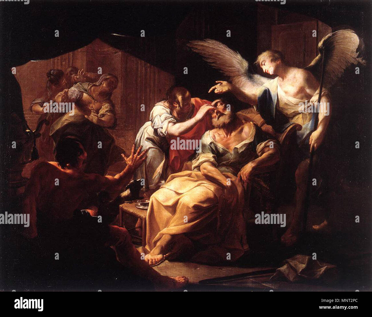 Heilung von alten Tobit der ersten Hälfte des 18. Jahrhunderts. 966 Paul Troger - Heilung von alten Tobit - WGA 23072 Stockfoto