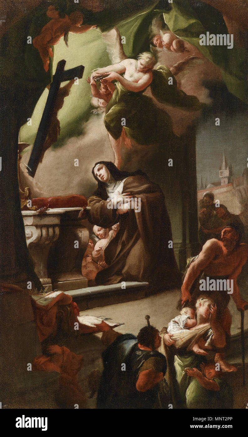 Deutsch: Die Vision der heiligen Elisabeth von Thüringen ca. 1741. Paul Troger (1698-1762) Alternative Namen Troger; s. Troger Beschreibung österreichische Maler Geburtsdatum / Tod 30. Oktober 1698 20. Juli 1762 Ort der Geburt / Todes Welsberg bei Zell im Pustertal Wien Standort Wien, Österreich, Mähren, Ungarn Authority control: Q 687059 VIAF: 13103130 ISNI: 0000 00006675 1537 ULAN: 500028379 LCCN: n 86055520 WGA: TROGER, Paul WorldCat 966 Paul Troger Vision der heiligen Elisabeth Entwurfsskizze Stockfoto