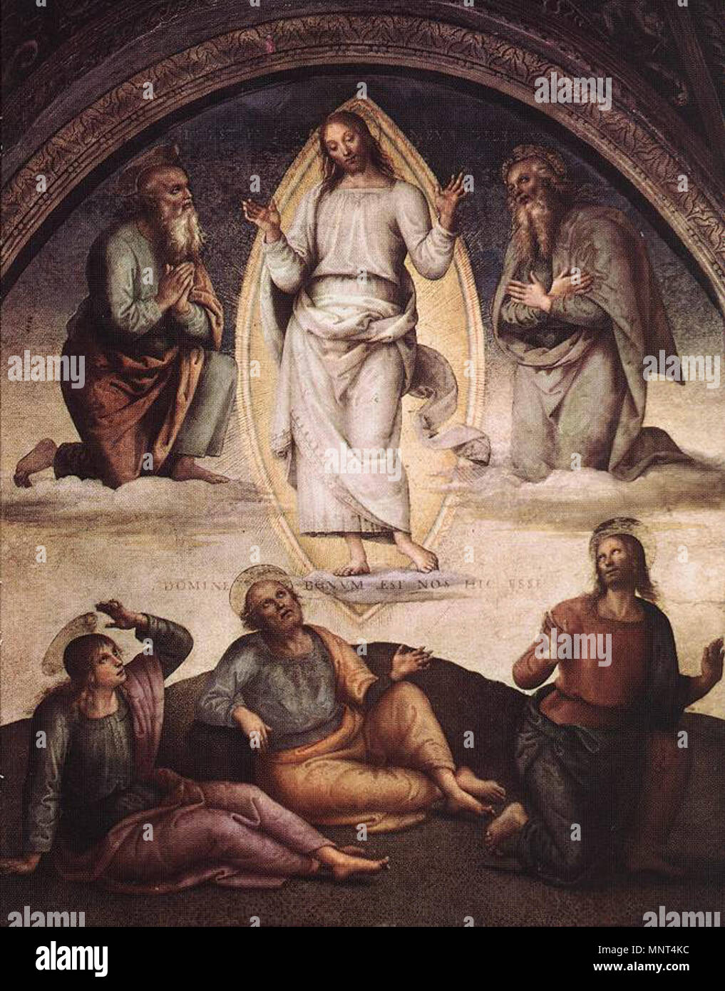 . Pietro Perugino, die Verklärung Fresco, 226 x 229 cm Collegio del Cambio, Perugia. zwischen 1497 und 1500. Siehe Dateiname oder Kategorie 974 Perugino, Verklärung Stockfoto