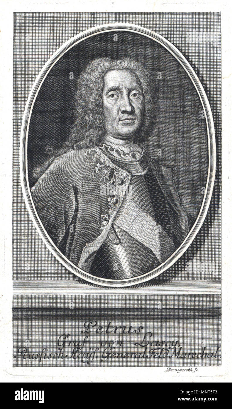 . English: Peter von Lacy Русский: Генерал - фельдмаршал Пётр Петрович Ласси. 1730. Martin Bernigeroth (1670 - 1733) 978 Peter von Lacy Stockfoto