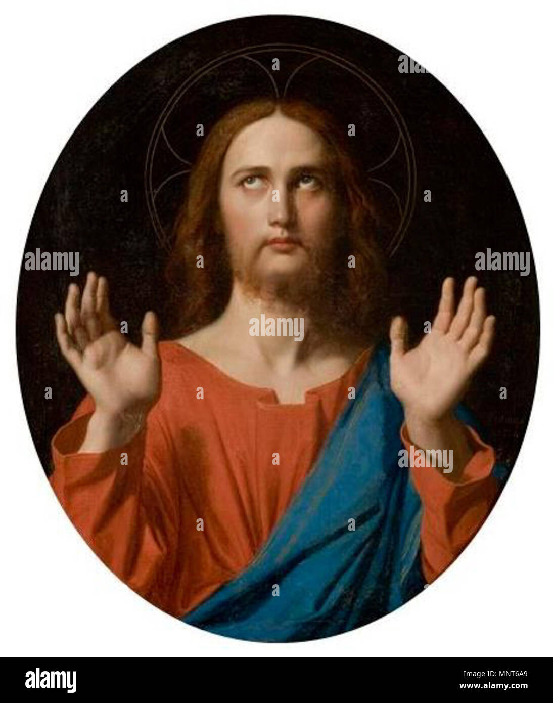 709 Jean Auguste Dominique Ingres-cristo abençoador, 01. Stockfoto