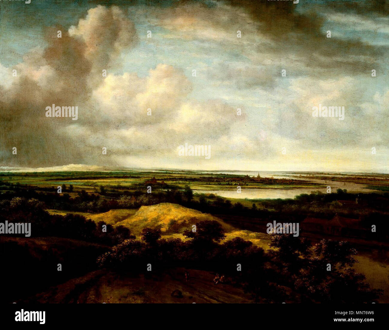 Panoramablick auf den Fluss Landschaft 1664. 983 Philips Koninck 002 Stockfoto