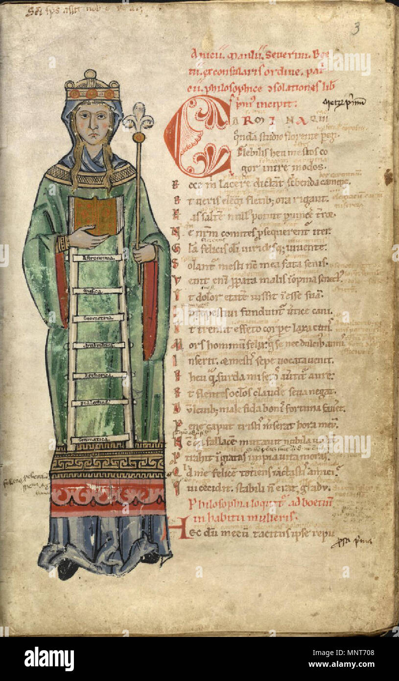 Englisch Diese Abbildung Ist Aus Einem Manuskript Von Boethius