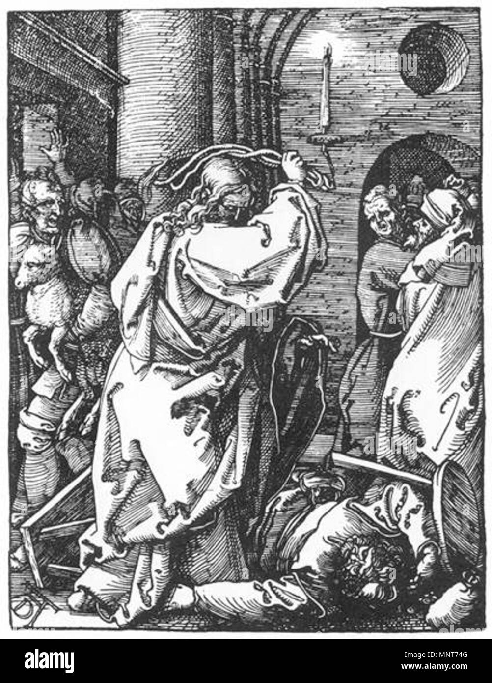 Englisch: Kleine Leidenschaft: 7. Christus Fahren die Händler aus dem Tempel 1511. 984 Piccola passione 07. Stockfoto