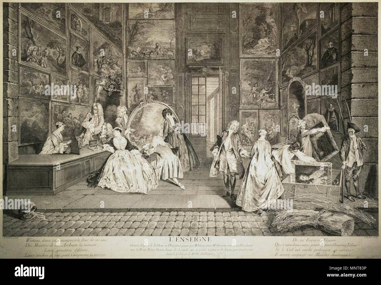 Deutsch: das Aushängeschild des Gersaint Galerie circa 1732. 988 Pierre-Alexandre Aveline - Das Aushängeschild des Gersaint Galerie - WGA01066 Stockfoto