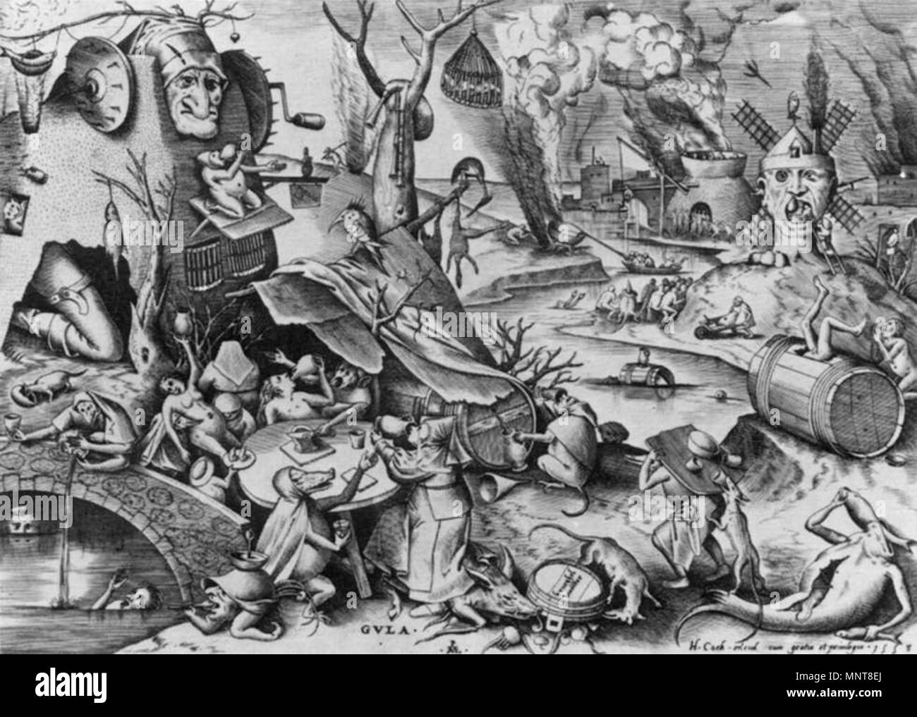 Gula (völlerei) zwischen 1556 und 1557. 990 Pieter Bruegel der Ältere - Gula (völlerei) - WGA 3541 Stockfoto