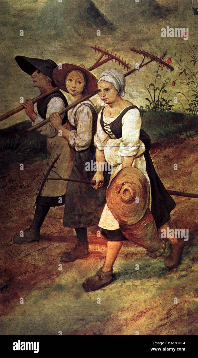 Heuernte (Detail) 1565. 990 Pieter Bruegel der Ältere - Heuernte (Detail) - WGA 03447 Stockfoto