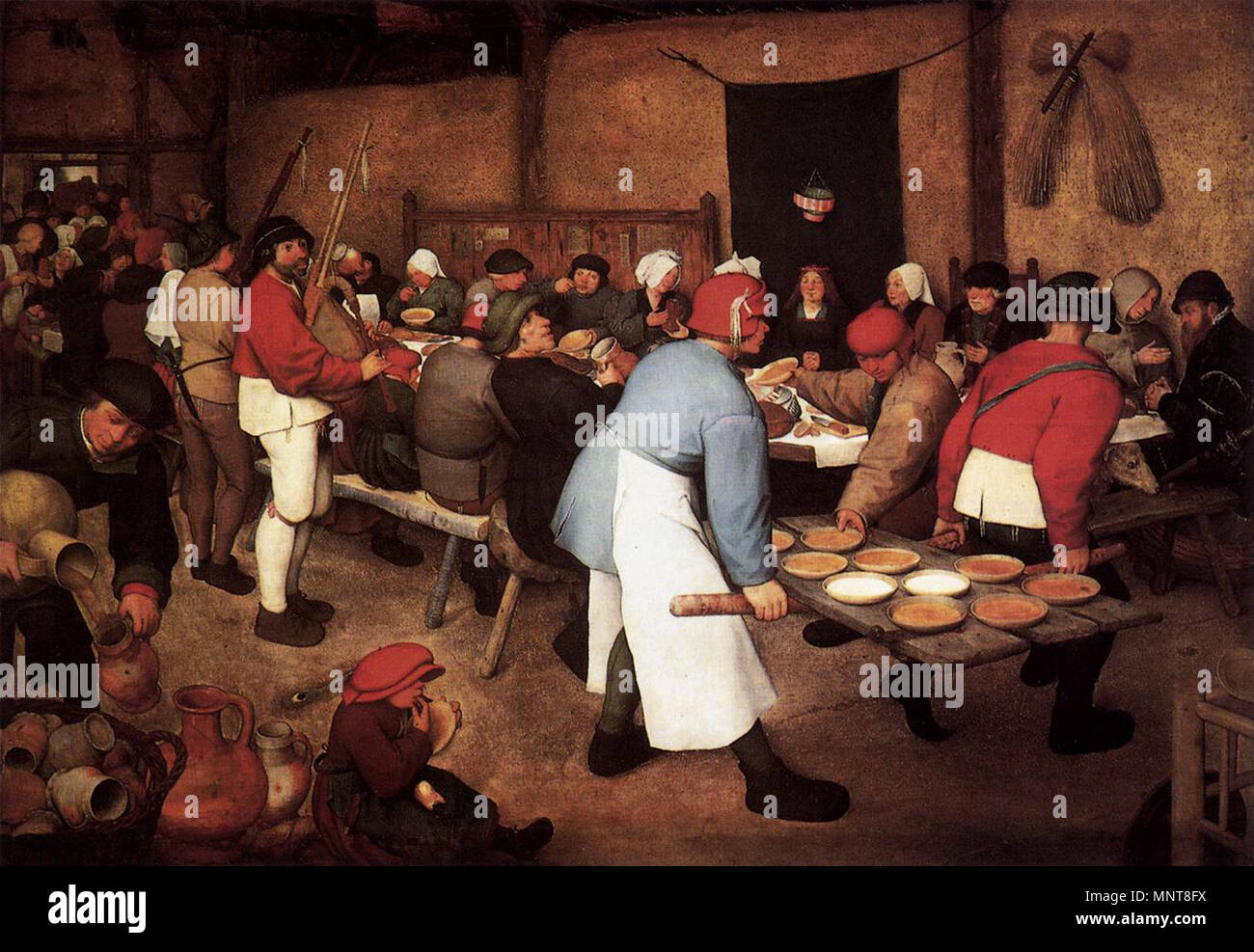 Bauernhochzeit circa 1567. 990 Pieter Brueghel der Ältere, Bauernhochzeit - WGA 3491 Stockfoto