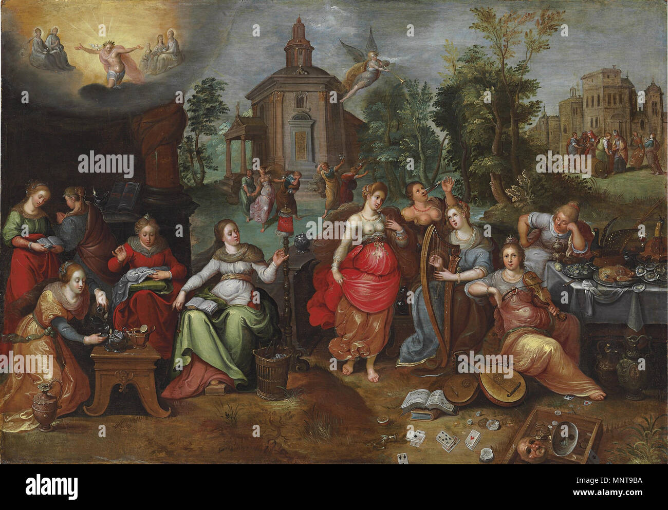 Gleichnis Von Den Klugen und Torichten Jungfrauen Stockfotos und