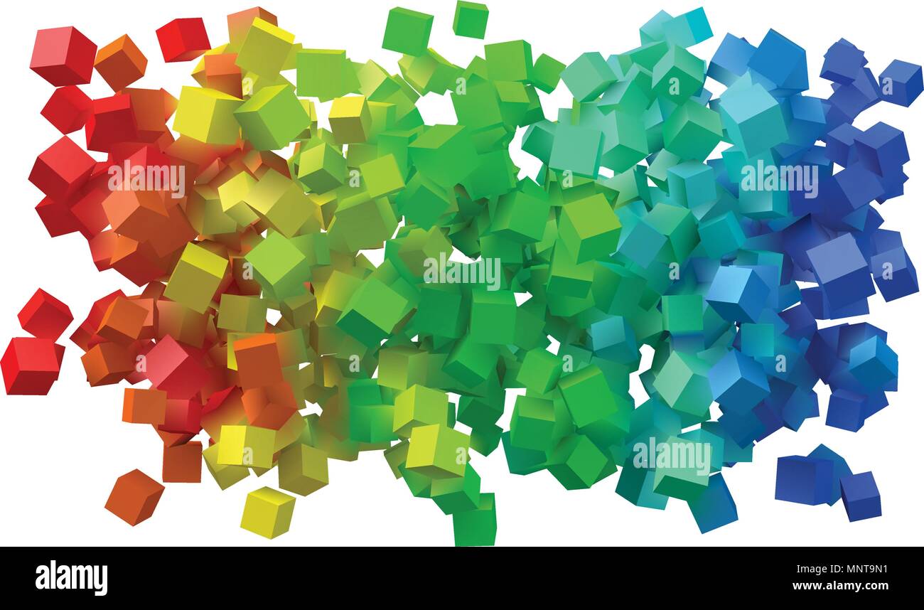 Abstrakte Design mit bunten Würfel. Stock Vektor