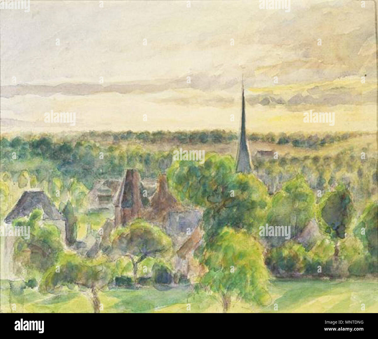 Englisch: Landschaft bei Eragny 1890. 1007 Landschaft bei Eragny Pissarro Stockfoto