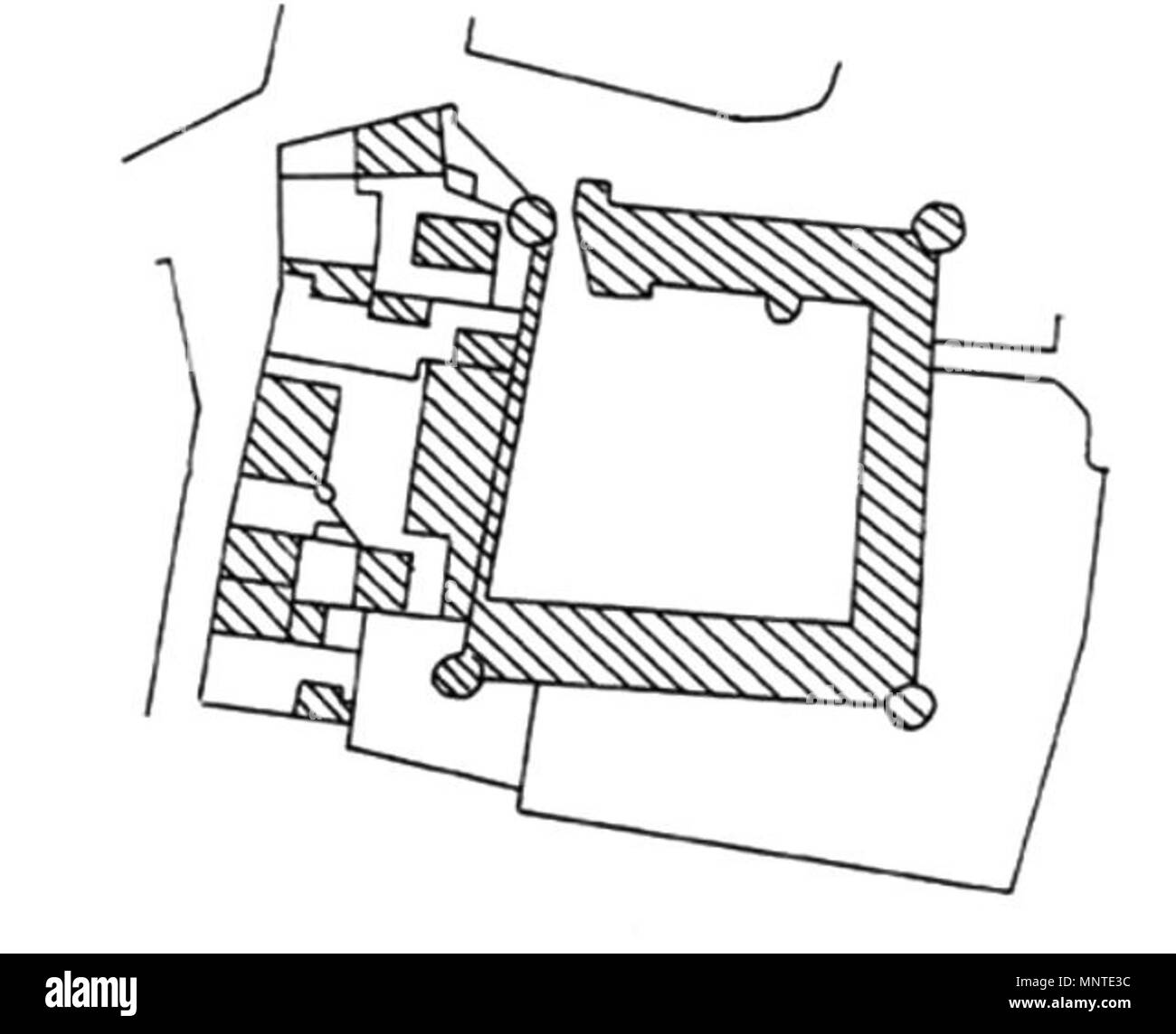 1009 Plan du Château de Prémery au XVème Stockfoto