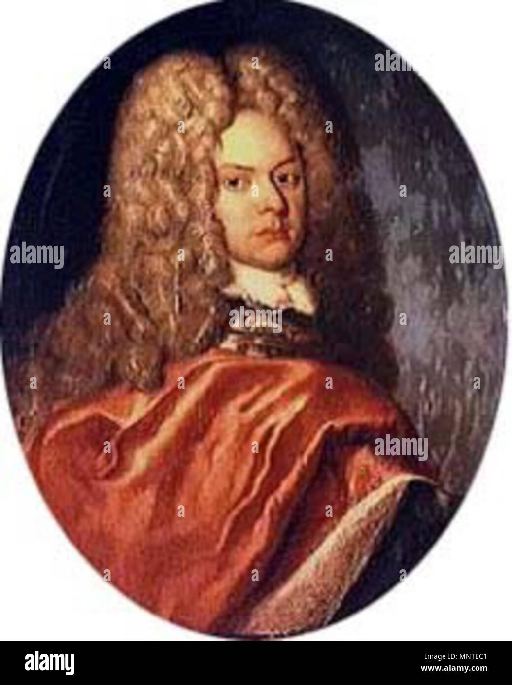 . Englisch: Portrait von w:de:Karl August von Plessen, w: Da: Carl August Plessen, Schloss Rosenborg. zwischen 1696 und 1699. Antagelig Mányoki, Adam von (1673 - 1756) 1010 PlessenCA Stockfoto