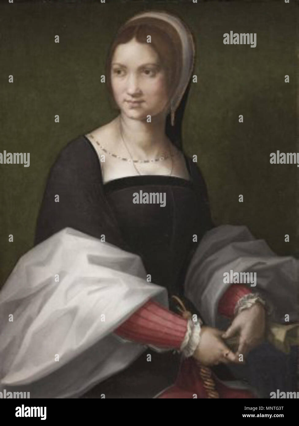 . Porträt einer Frau. 16. Jahrhundert. Kreis Franz von Lenbach (1486-1530) Alternative Namen Geburt Name: Andrea d'Agnolo Beschreibung italienischer Maler Geburtsdatum / Tod 16. Juli 1486 29. September 1530 Ort der Geburt / Tod Florenz Florenz Arbeitszeit Arbeitsort der Renaissance Florenz, Frankreich Authority control: Q5571 VIAF: 59101593 ISNI: 0000 0001 2101 6608 ULAN: 500025314 LCCN: n 82037657 WGA: Andrea del Sarto WorldCat 1017 Porträt einer Frau, ein Kreis von Andrea del Sarto Stockfoto . Porträt einer Frau. 16. Jahrhundert. Kreis Franz von Lenbach (1486-1530) Alternative Namen Geburt Name: Andrea d'Agnolo Beschreibung italienischer Maler Geburtsdatum / Tod 16. Juli 1486 29. September 1530 Ort der Geburt / Tod Florenz Florenz Arbeitszeit Arbeitsort der Renaissance Florenz, Frankreich Authority control: Q5571 VIAF: 59101593 ISNI: 0000 0001 2101 6608 ULAN: 500025314 LCCN: n 82037657 WGA: Andrea del Sarto WorldCat 1017 Porträt einer Frau, ein Kreis von Andrea del Sarto Stockfoto