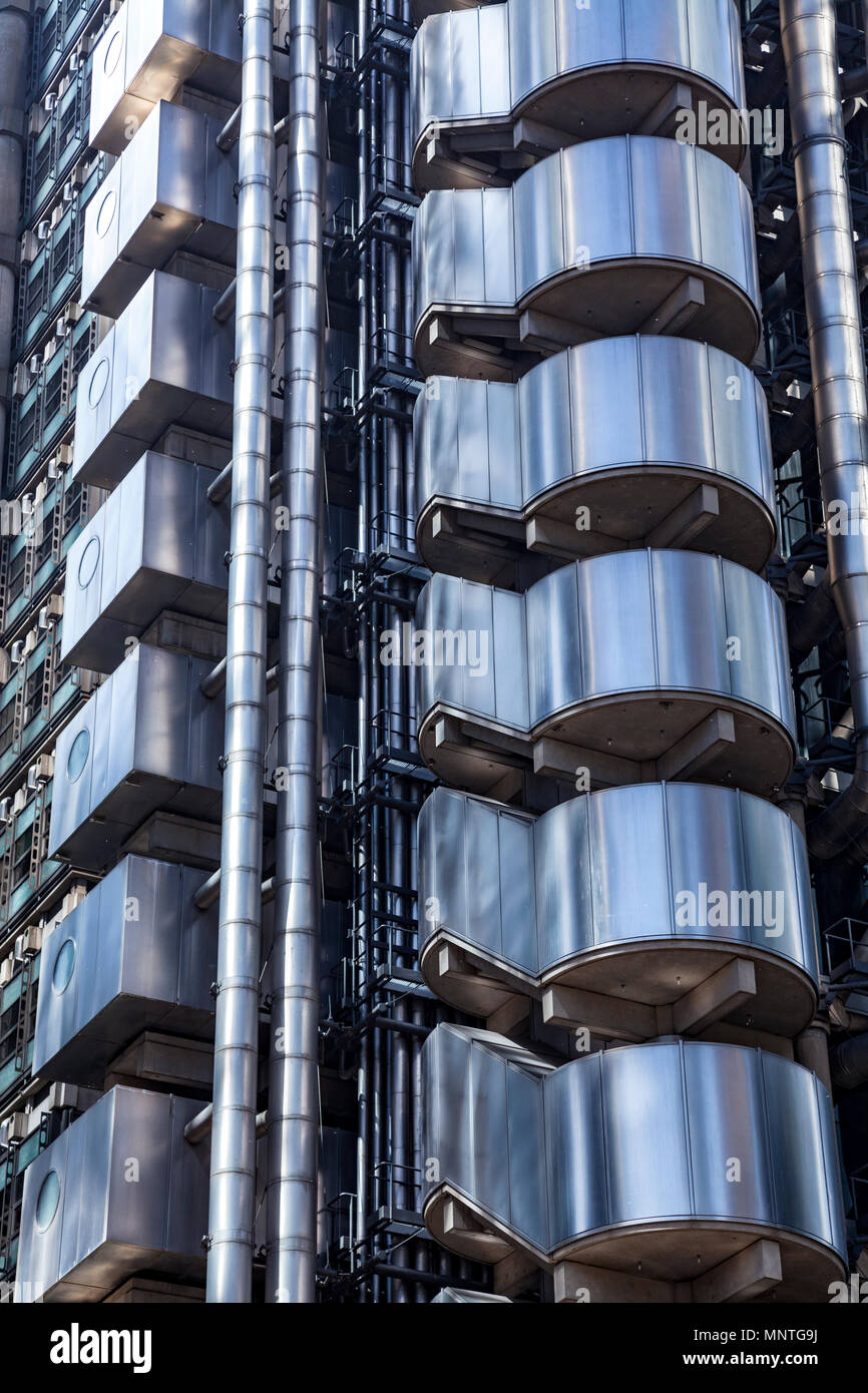 Detail der Lloyds Building in London. Stockfoto