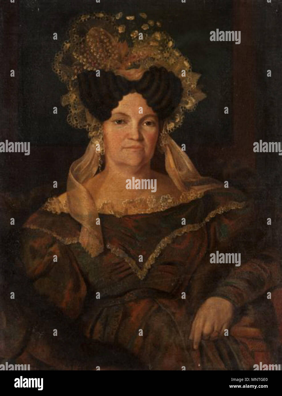 Ekaterina Ivanovna Puzino (geb. Anichkova; 1786 - 1855): Erste verheiratet name Martyanova; Frau von Polikarp Iwanowitsch Puzino, Schriftsteller, Arzt, Edelmann und ein Held der Vaterländischen Krieg von 1812 1835. 1019 Portrait von Ekaterina Puzino Stockfoto