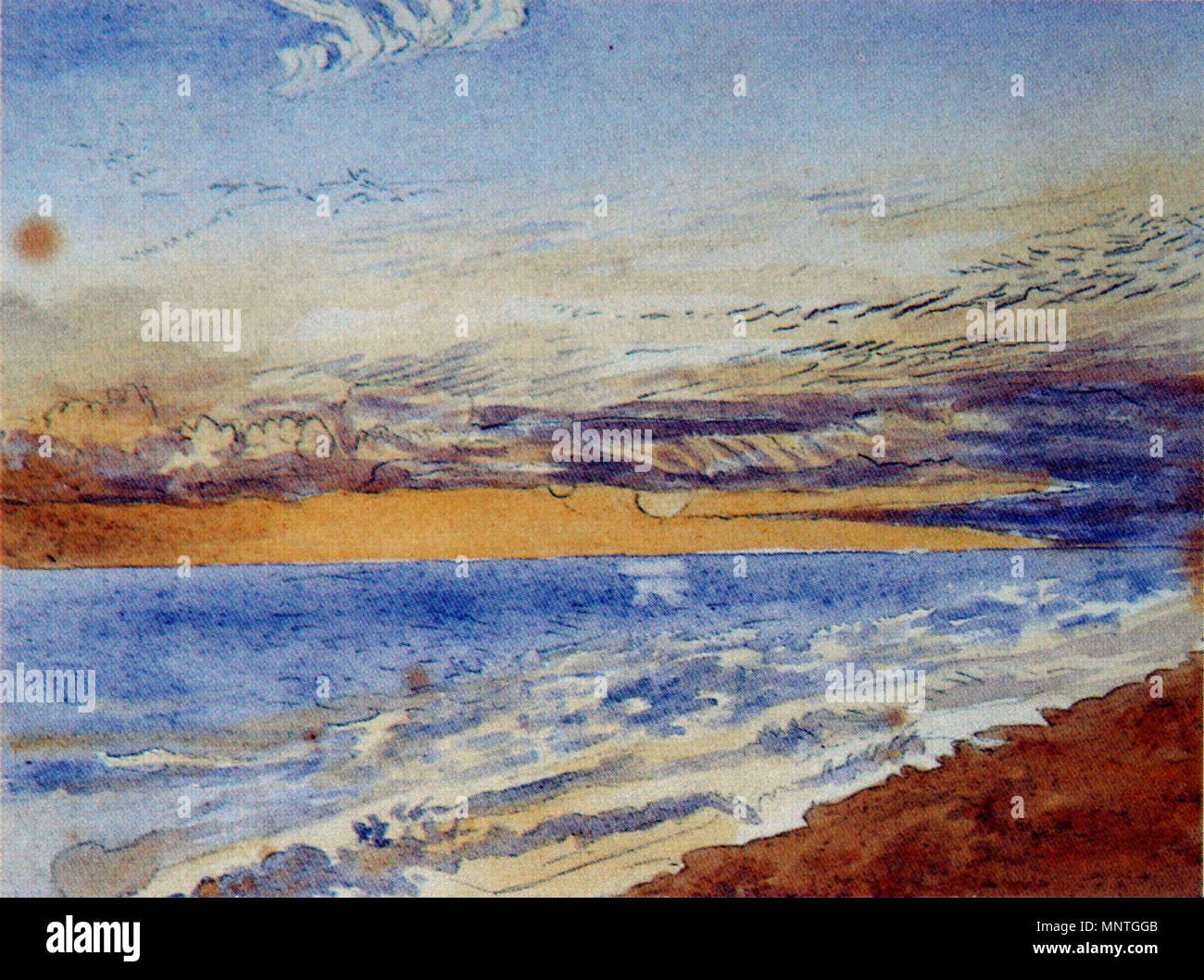 . Seascale. Aquarell, 14,5 x 19,5 cm. 1889. John Ruskin (1819 - 1900) Alternative Namen Ruskin Beschreibung britischer Schriftsteller, Dichter, Künstler und Kunstkritiker Datum der Geburt / Tod vom 8. Februar 1819 20. Januar 1900 Ort der Geburt / Todes London Englisch: Brantwood, Lake District Arbeiten Ort: England, Venedig, der Schweiz, Frankreich Authority control: Q 179126 VIAF: 73859585 ISNI: 0000 0001 2139 3446 ULAN: 500006262 79006950 LCCN: n NLA: 36583544 WorldCat 1107 Seascale Ruskin Stockfoto